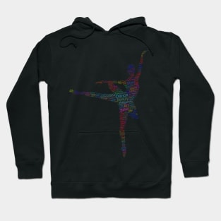 Ballet Dancer Silhouette Shape Text Word Cloud Hoodie